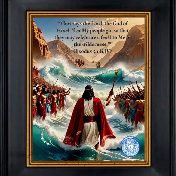 The Exodus of the Israelites with Moses as focal point!Christian Home Decor Art - Picture 1 of 4